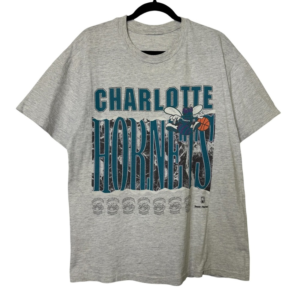 Vtg Charlotte Hornets Nutmeg Shirt Men's Large 90s NBA USA Basketball B578